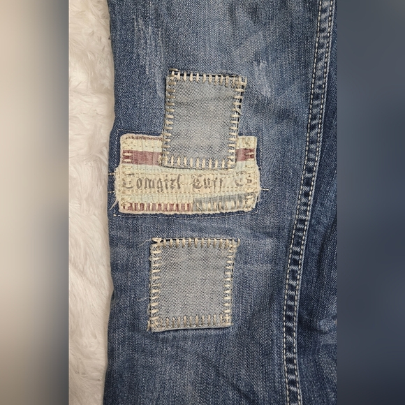 Cowgirl Tuff Blue Patchwork Boot Cut Jeans - Picture 6 of 8